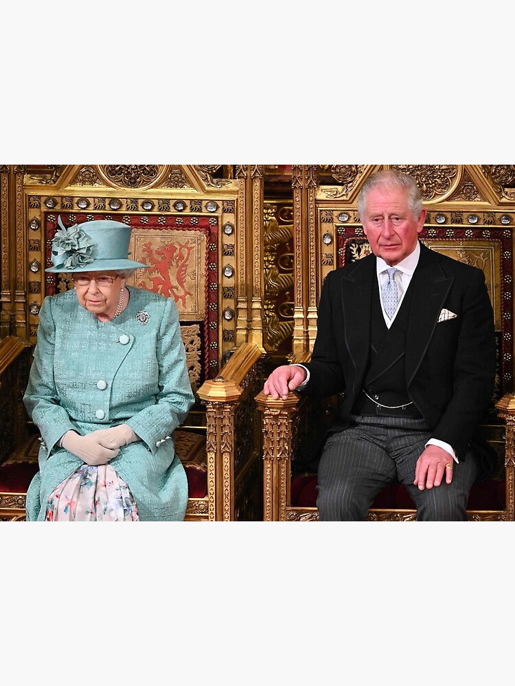 Disover Queen Elizabeth II and Prince Charles Premium Matte Vertical Poster