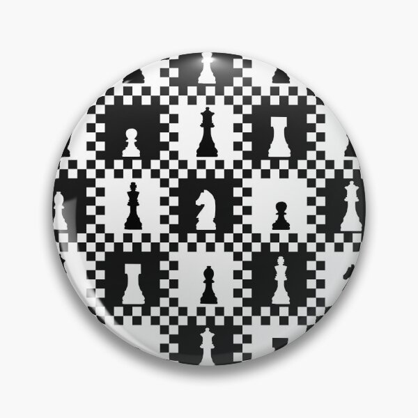 Item preview, Chess Chessmen Game Pieces on Checkerboard Black and White designed and sold by KrisInStitches.