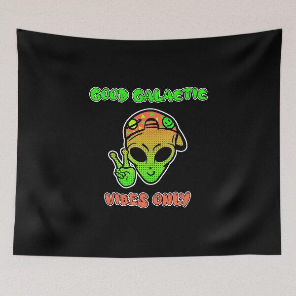 Item preview, Good Galactic Vibes Only Hippy Peace Alien designed and sold by LADistrictGarb.