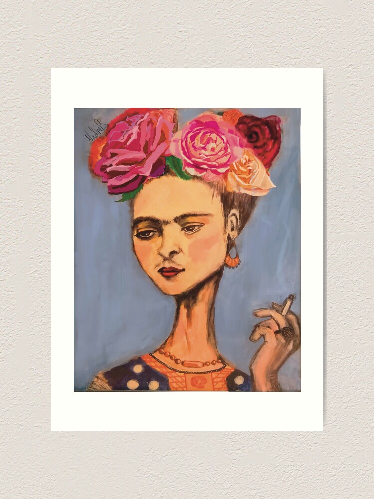 Wall Art Frida Kahlo Canvas Prints Poster Smoke Girl Picutre