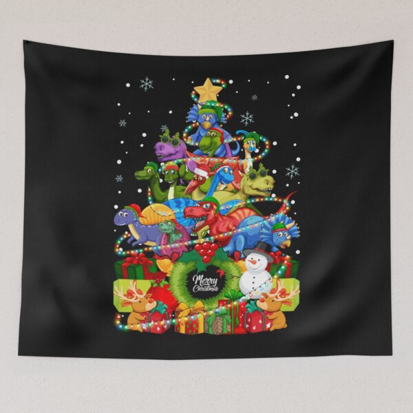 Item preview, Merry Christmas Dinosaurs Tree designed and sold by ClamenTaon.