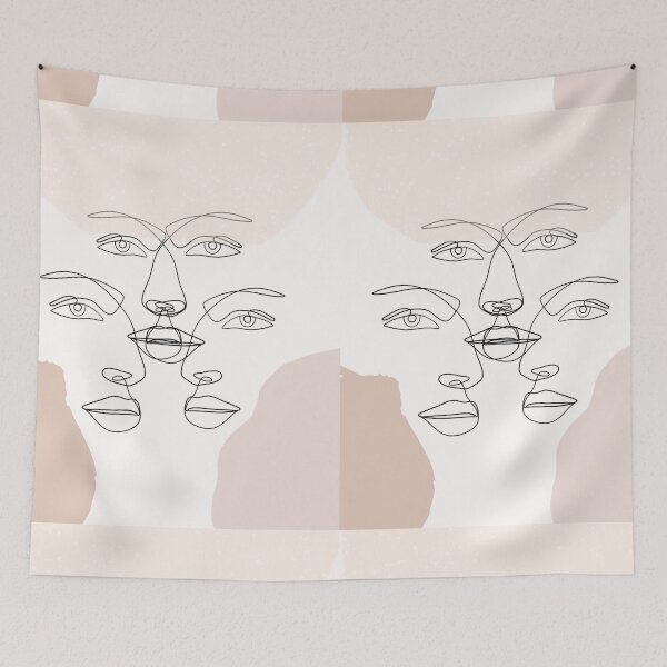 Item preview, Abstract Minimalist Line Face Art-Mid-Century Modern Boho Design designed and sold by adoredigitals.