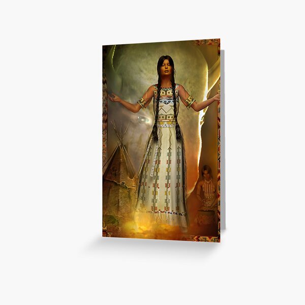 white buffalo calf woman updated copy of orig Greeting Card