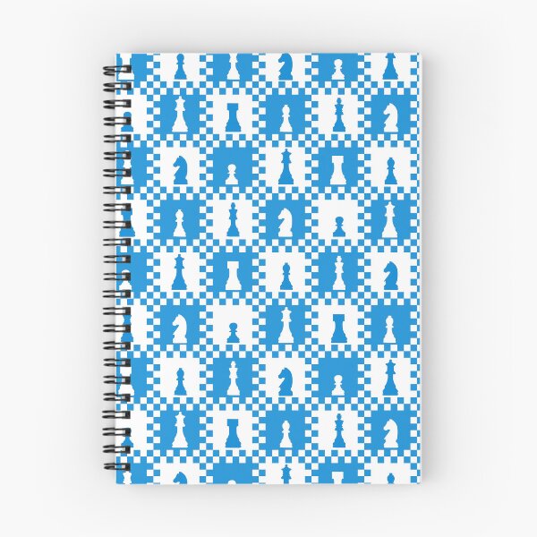 Item preview, Chess Chessmen Game Pieces on Checkerboard Blue and White designed and sold by KrisInStitches.