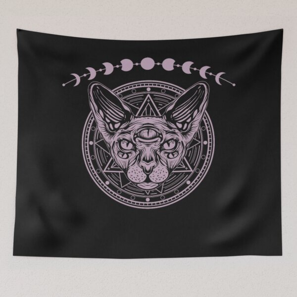 Item preview, Black Gothic Cat Goth Moon designed and sold by ClamenTaon.