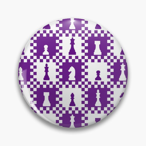 Item preview, Chess Chessmen Game Pieces on Checkerboard Purple and White designed and sold by KrisInStitches.