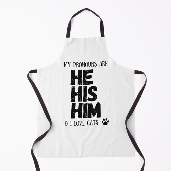 Item preview, MY PRONOUNS ARE HE / HIS / HIM & I LOVE CATS - Black Writing designed and sold by akaiawa.