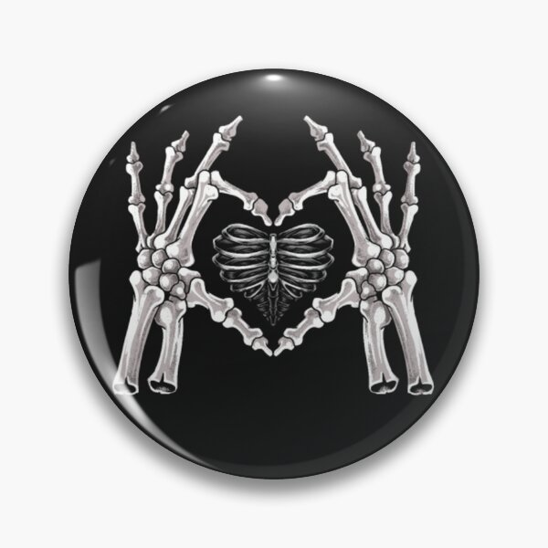 Item preview, Skeleton Ribs Hand Heart Sign designed and sold by ClamenTaon.