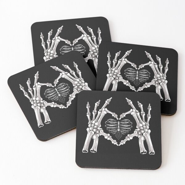 Item preview, Skeleton Ribs Hand Heart Sign designed and sold by ClamenTaon.