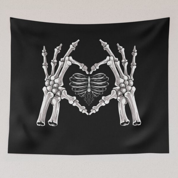 Item preview, Skeleton Ribs Hand Heart Sign designed and sold by ClamenTaon.