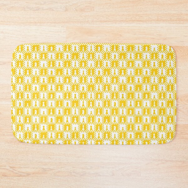 Item preview, Chess Chessmen Game Pieces on Checkerboard Yellow and White designed and sold by KrisInStitches.