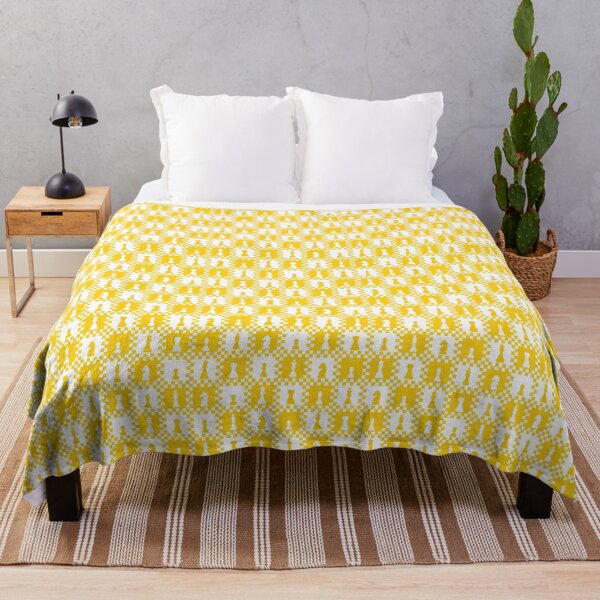 Item preview, Chess Chessmen Game Pieces on Checkerboard Yellow and White designed and sold by KrisInStitches.