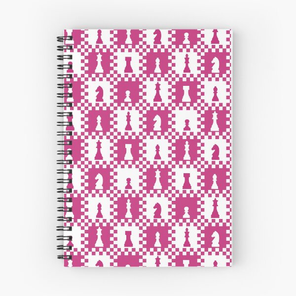 Item preview, Chess Chessmen Game Pieces on Checkerboard Hot Pink and White designed and sold by KrisInStitches.