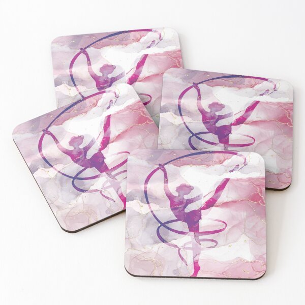 Item preview, Acrobatic Gymnastics Girl with abstract Marble background, gymnast gift designed and sold by NawalMagdy.
