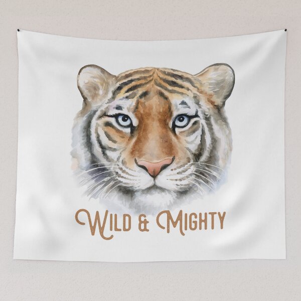 Item preview, Wild and Mighty, Incredible Tiger close up watercolor, Strength designed and sold by Orianah.