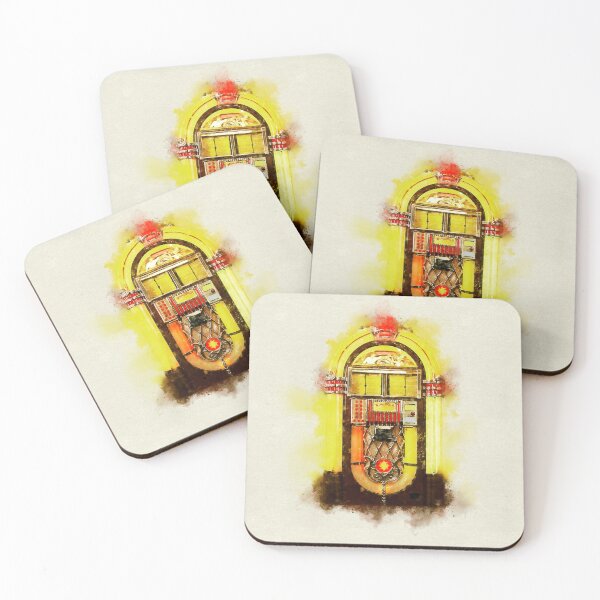 Item preview, Wurlitzer Vintage Music Jukebox in Colorful Watercolor  designed and sold by Andreea Eva Herczegh.