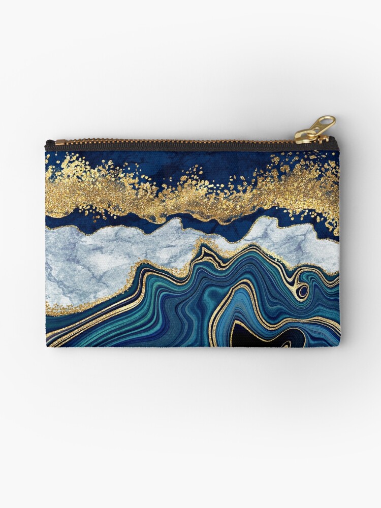 Blue & Gold Zipper Pouch