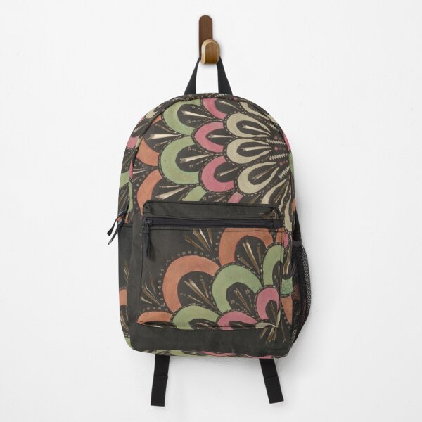 Item preview, Colorful Flower Pattern on Black designed and sold by CatbellyDesigns.