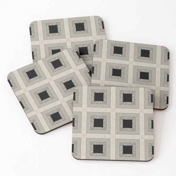 Item preview, Primitive Earth Tone Black Square Geometric Tile Design   designed and sold by Sue Zipkin.