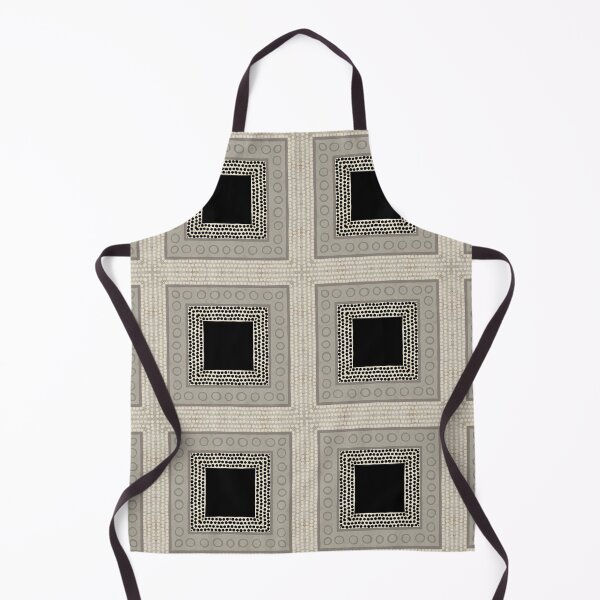 Item preview, Primitive Earth Tone Black Square Geometric Tile Design   designed and sold by Sue Zipkin.