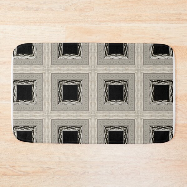 Item preview, Primitive Earth Tone Black Square Geometric Tile Design   designed and sold by Sue Zipkin.