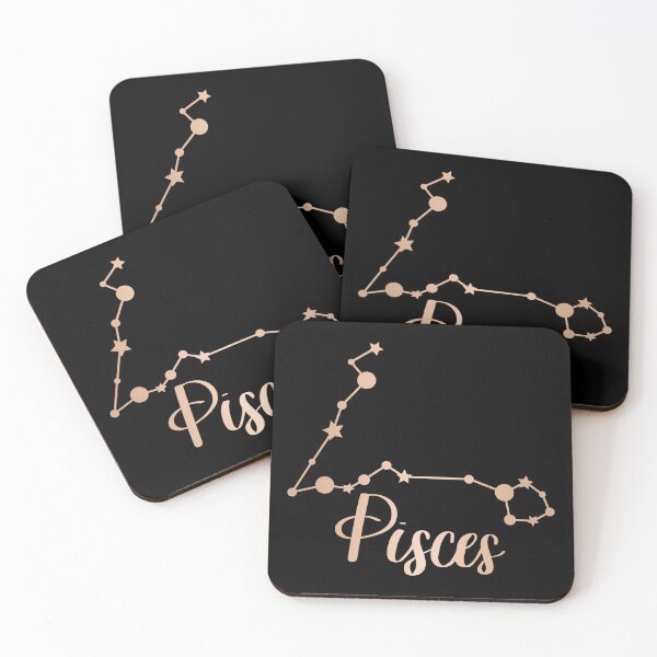 Item preview, Pisces Zodiac Constellation in Rose Gold - Black designed and sold by Kelly Leung.