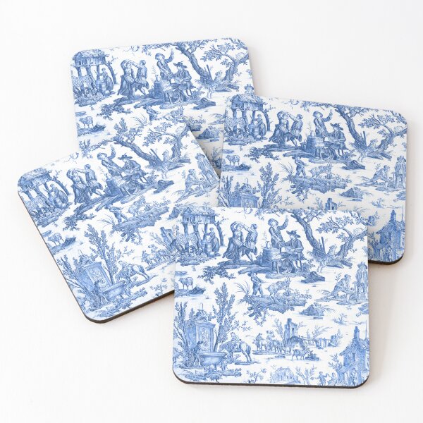 Item preview, Blue and White Toile de Jouy  designed and sold by janesbotanics.