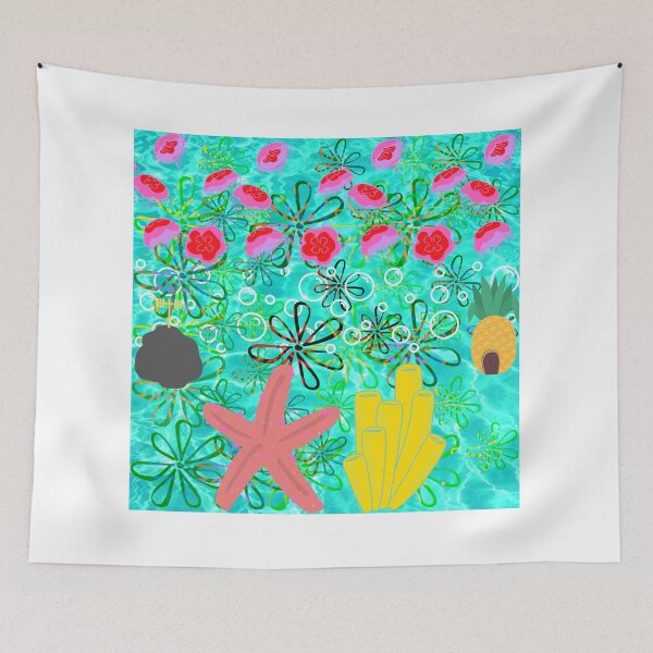 Item preview, Abstract SpongeBob SquarePants Fan Art Patrick Star Jellyfish designed and sold by greeneggsandbam.