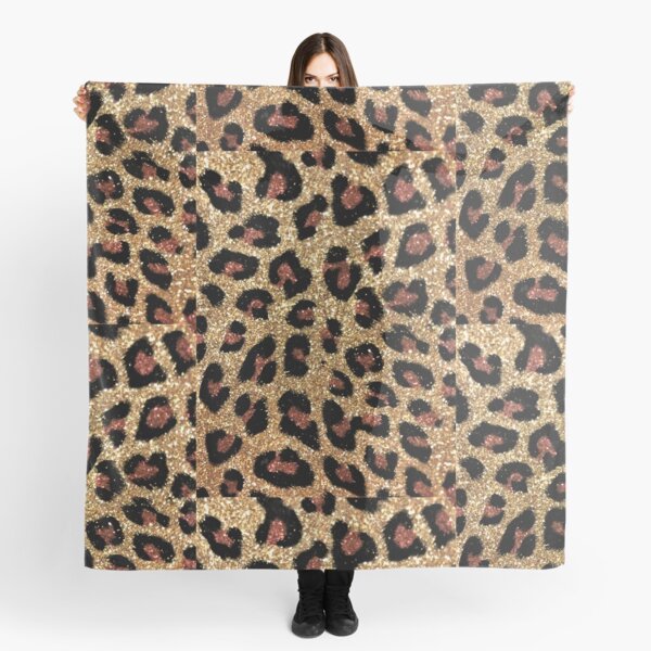 Bold Leopard Scarf with Sequins