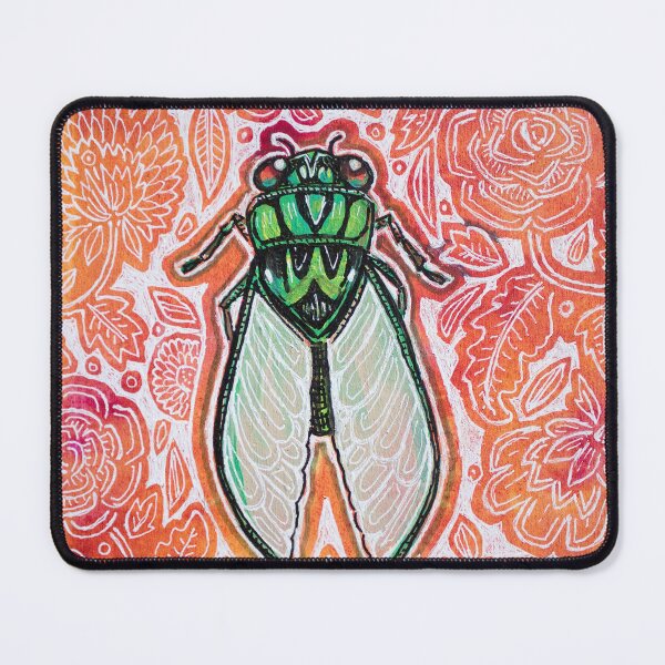 Item preview, Cicada with Orange Flowers designed and sold by Lynnette Shelley.