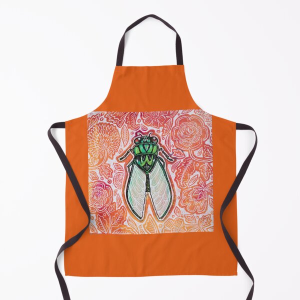 Item preview, Cicada with Orange Flowers designed and sold by Lynnette Shelley.