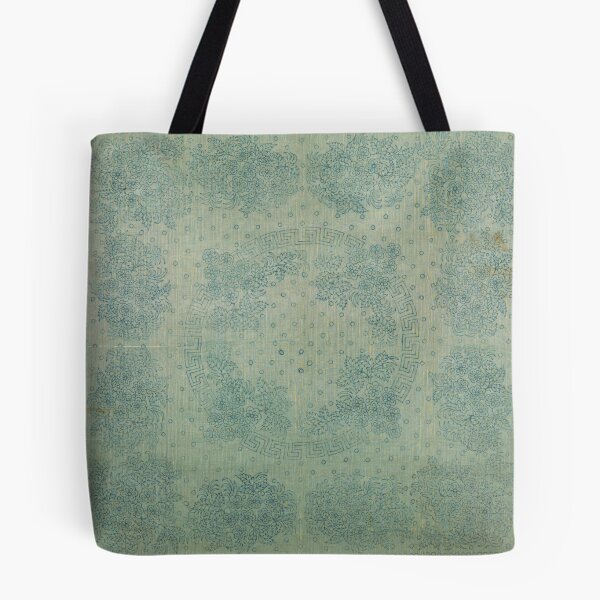 Item preview, Blue Flower Pattern on Worn Silk designed and sold by CatbellyDesigns.
