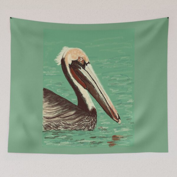 Item preview, Pelican floating on calm sea | animal decor designed and sold by NathBros.
