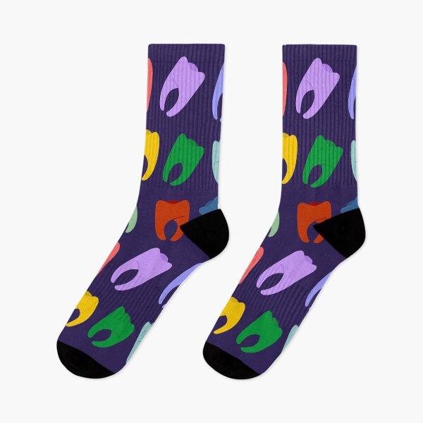 Artikelvorschau, Zahnarzthelfer Dental Squad Studenten Scrab Uniform Crew Socken Lässige lustige verrückte bunte Neon-Regenbogen-Kleid-Socken-Geschenk entworfen und verkauft von Dr.YesOrNo.