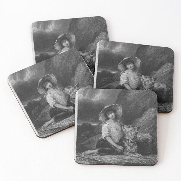 Item preview, boy and dog regency era antique print  designed and sold by Alittlemagik.