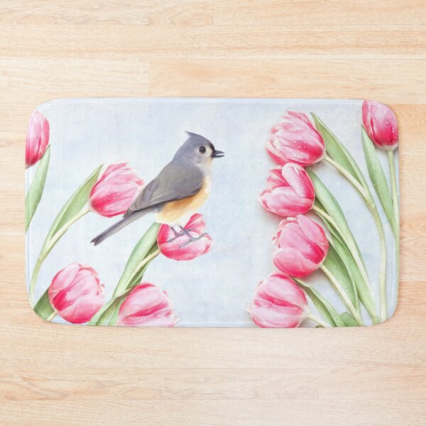 Item preview, Tufted Titmouse Bird in the Tulip Garden designed and sold by FineArtography.