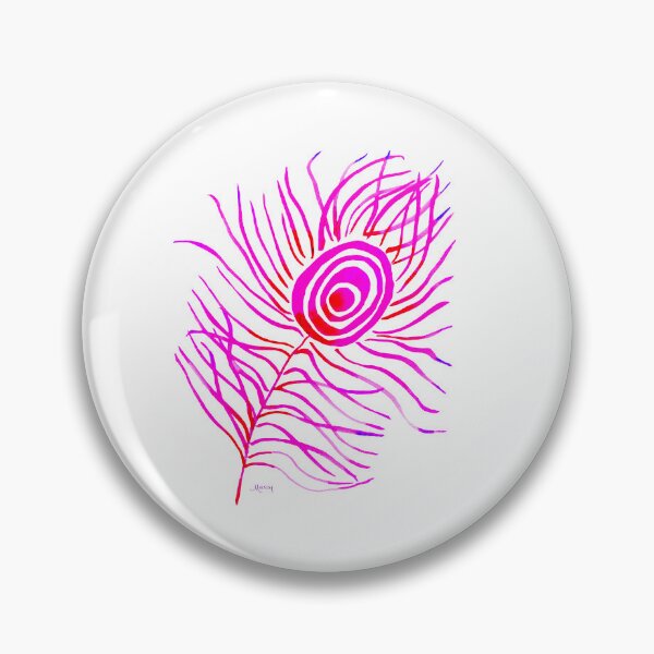 Item preview, Pink Peacock Feather on White Background designed and sold by MarcyBrennanArt.