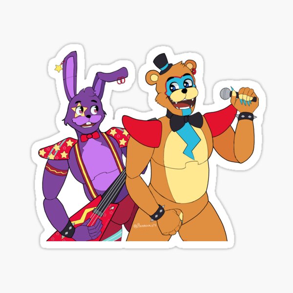 FNAF - Glamrock Bonnie & Glamrock Freddy (Security Breach) Sticker for  Sale by kaypanicarts