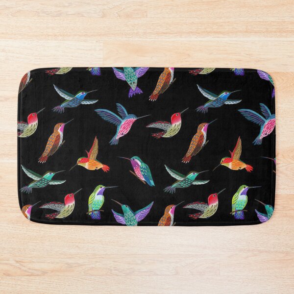 Item preview, Colorful Hummingbirds On Black designed and sold by LittleShop79.