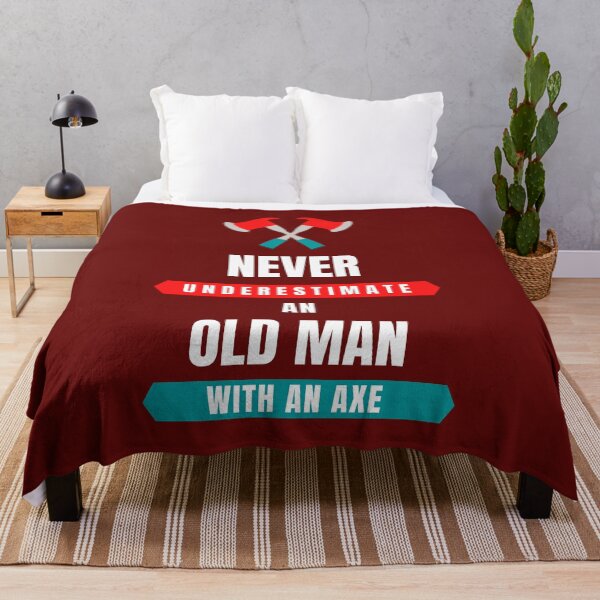 Item preview, Never Underestimate An Old Man With An Axe - Mighty Axe Warrior Vintage Design designed and sold by EnrichGraphics.
