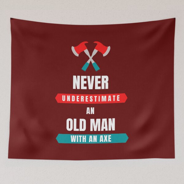 Item preview, Never Underestimate An Old Man With An Axe - Mighty Axe Warrior Vintage Design designed and sold by EnrichGraphics.