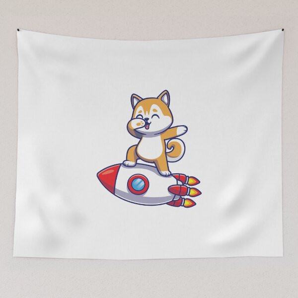 Item preview, Cute husky dog dabbing on rocket - Dog & Rocket  designed and sold by ZafranOnline.