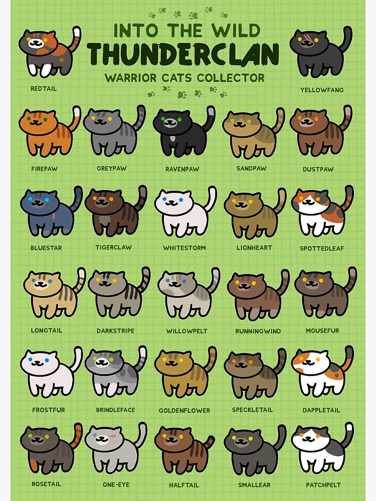 Warrior Cats Sticker Sheet - Thunder Clan 2 – Shinepaw Design