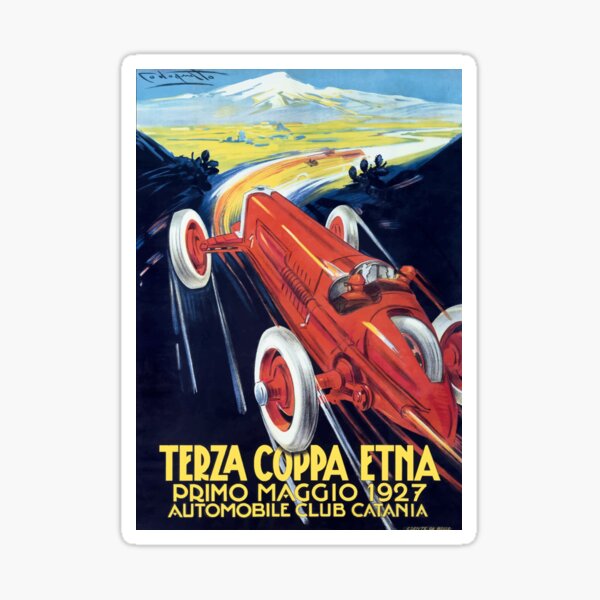 Item preview, 1927 ITALY Coppa Etna Automobile Race Poster designed and sold by retrographics.