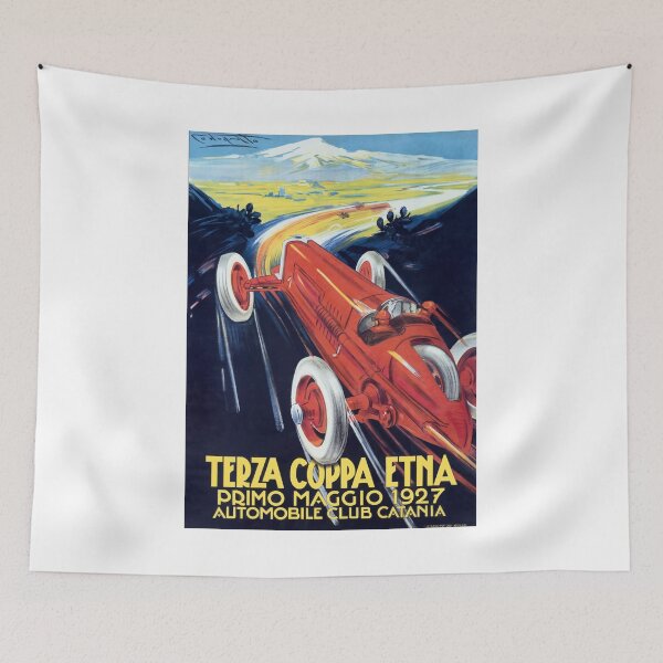 Item preview, 1927 ITALY Coppa Etna Automobile Race Poster designed and sold by retrographics.
