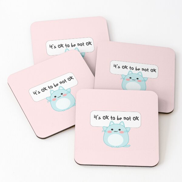 Item preview, it is ok not to be ok - lunar cat on self love quotes designed and sold by Magical Journey with Lunar - Embrace, Feel & Live the Magic.