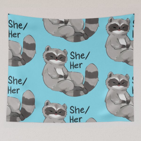 Item preview, She / Her Trash Panda designed and sold by Sleepy-studio.