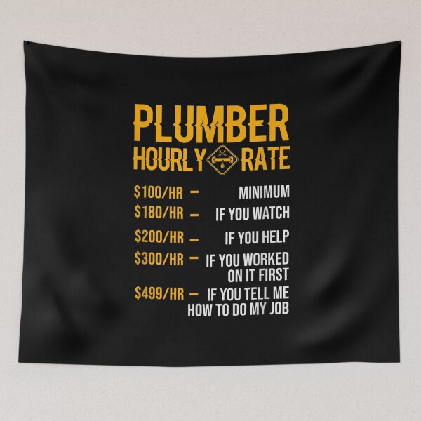 Item preview, Funny Plumber Hourly Rate Funny Plumbing Gift For Men  designed and sold by mchargue12.