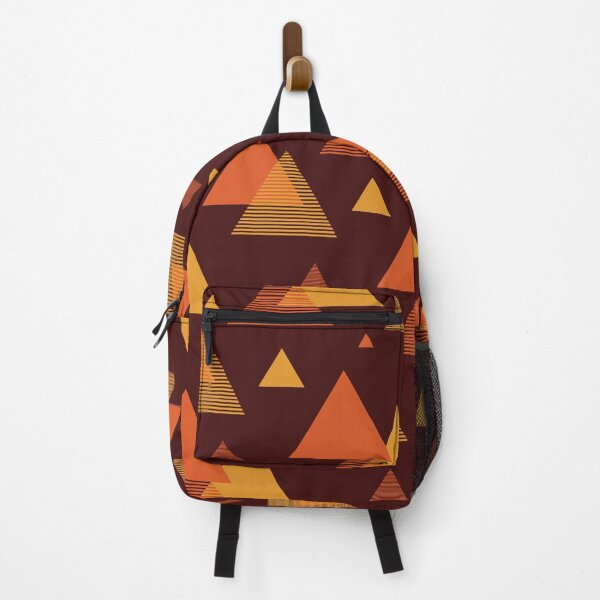 Item preview, Geometric Triangle Pattern Brown Orange Yellow designed and sold by ColorPopArtBoutique.