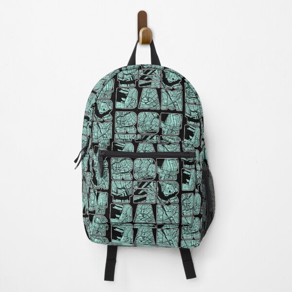 Item preview, Rotterdam Map Art Netherlands Holland Dutch Teal Black designed and sold by cashewdays.